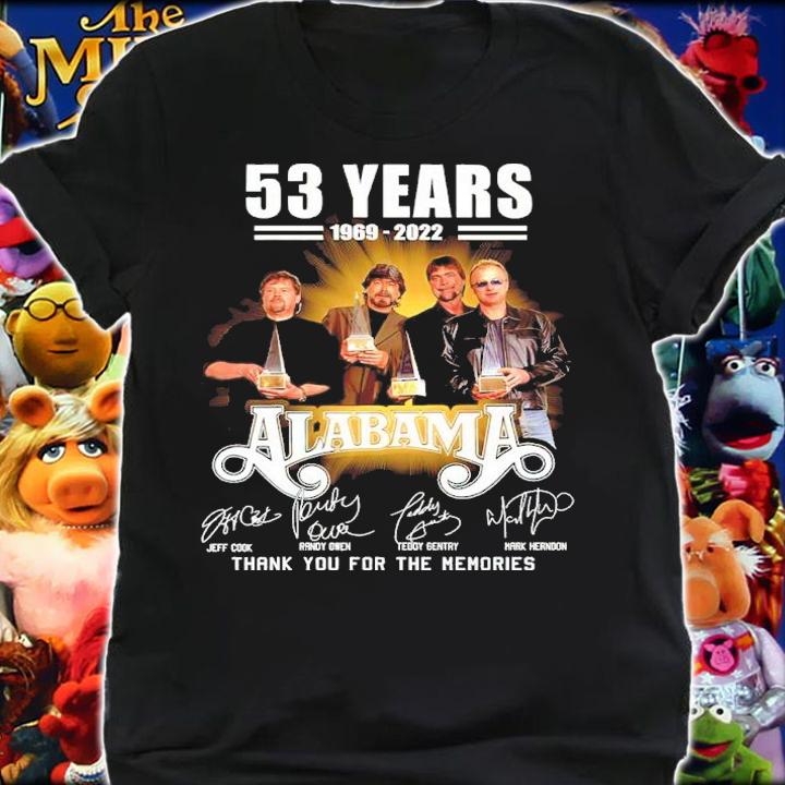 53 Years 1969-2022 Alabama Signatures Thank You For The Memories Shirt t-shirt