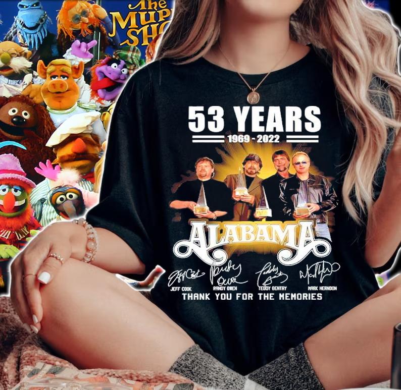 53 Years 1969-2022 Alabama Signatures Thank You For The Memories Shirt t-shirt woman shirt