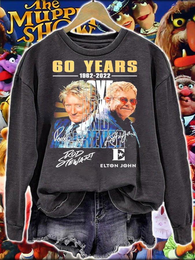 60 Years 1962-2022 Rod Stewart Elton John Love Now And Forever Signatures Shirt t-shirt