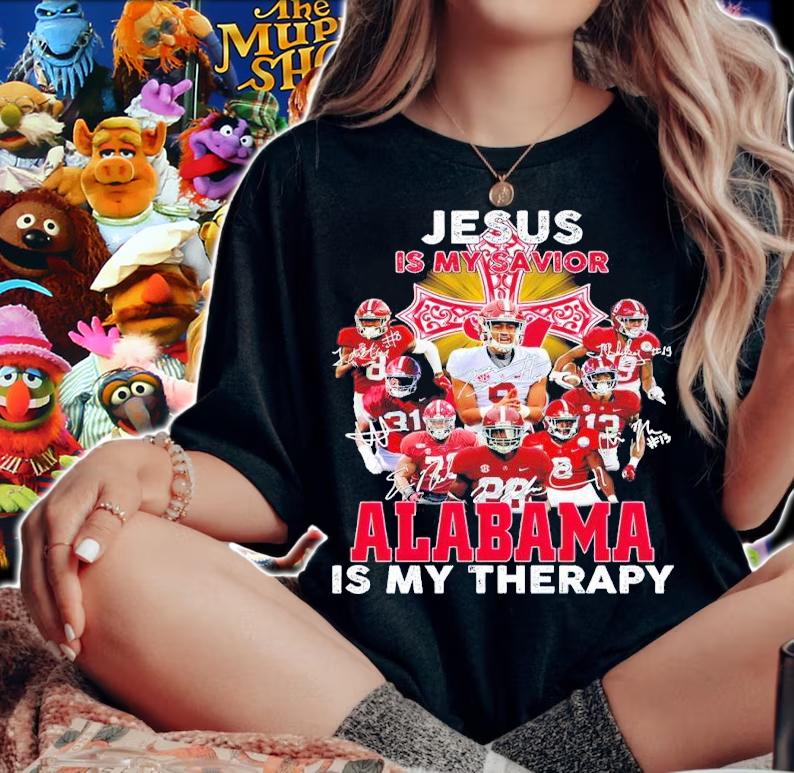 Alabama Crimson Tide Jesus is my savior signatures shirt t-shirt