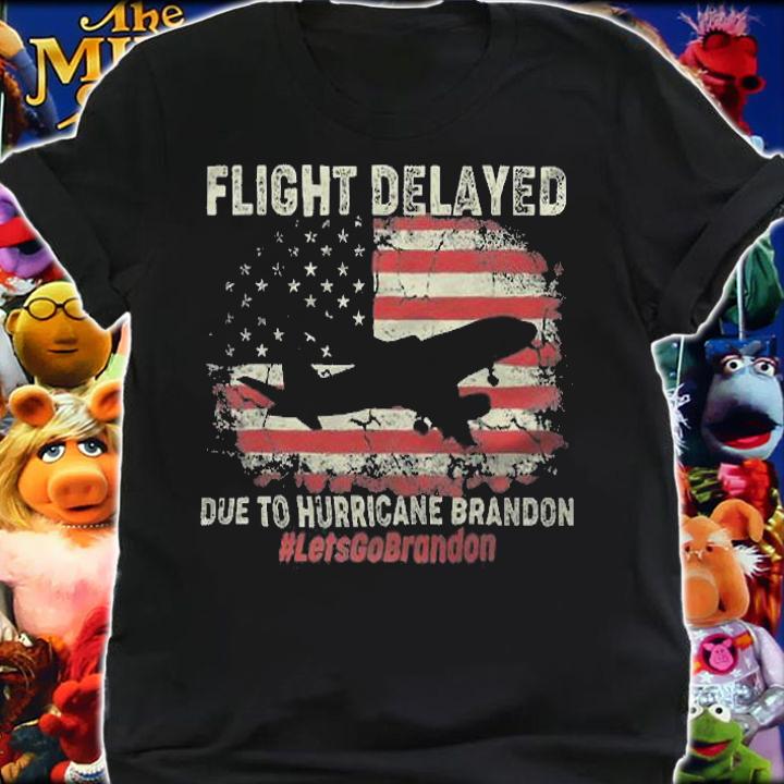 Anti Biden flight Delayed Due To Hurricane Brandon Let's Go Brandon T-Shirt t-shirt