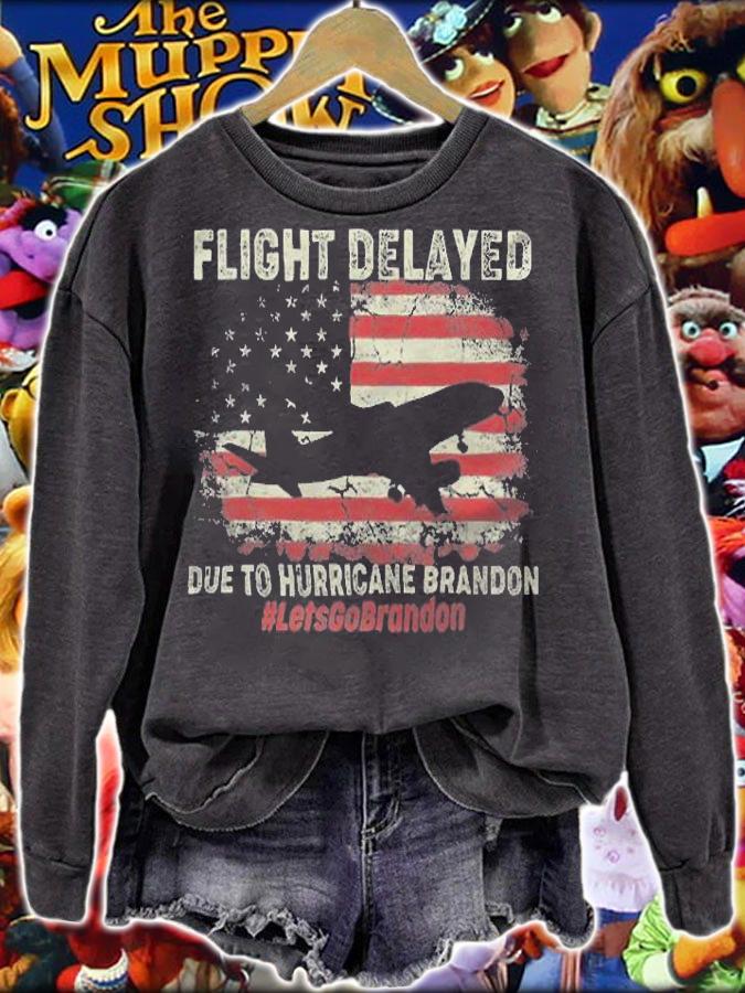 Anti Biden flight Delayed Due To Hurricane Brandon Let's Go Brandon T-Shirt t-shirt