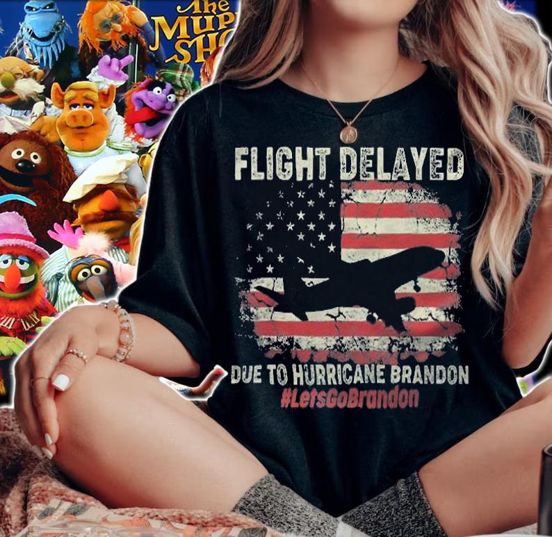 Anti Biden flight Delayed Due To Hurricane Brandon Let's Go Brandon T-Shirt t-shirt