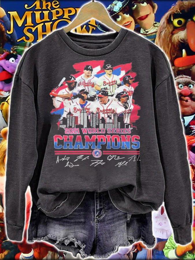 Atlanta Braves 2021 World Series Champions Signatures Shirt t-shirt sweatshirt