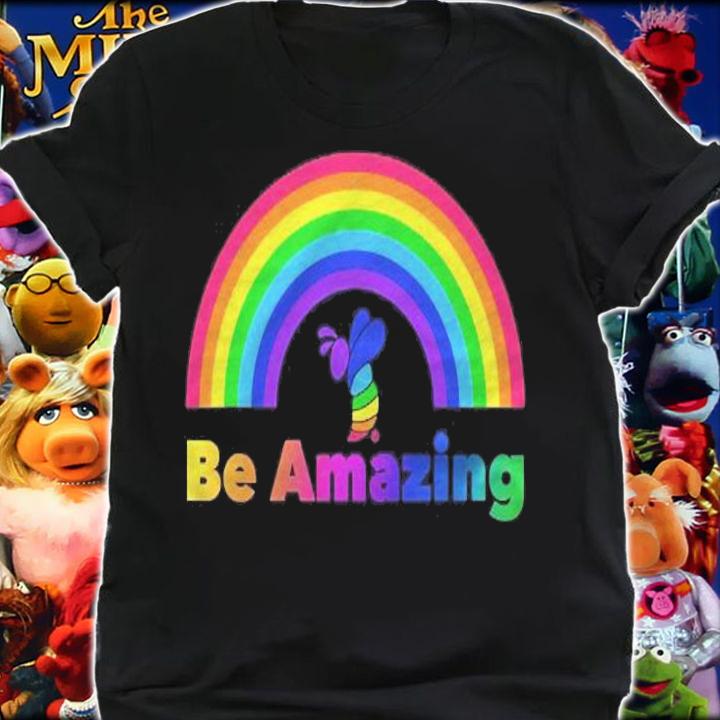 Be Amazing Word Art Rainbow Colorful Bee T-shirt t-shirt
