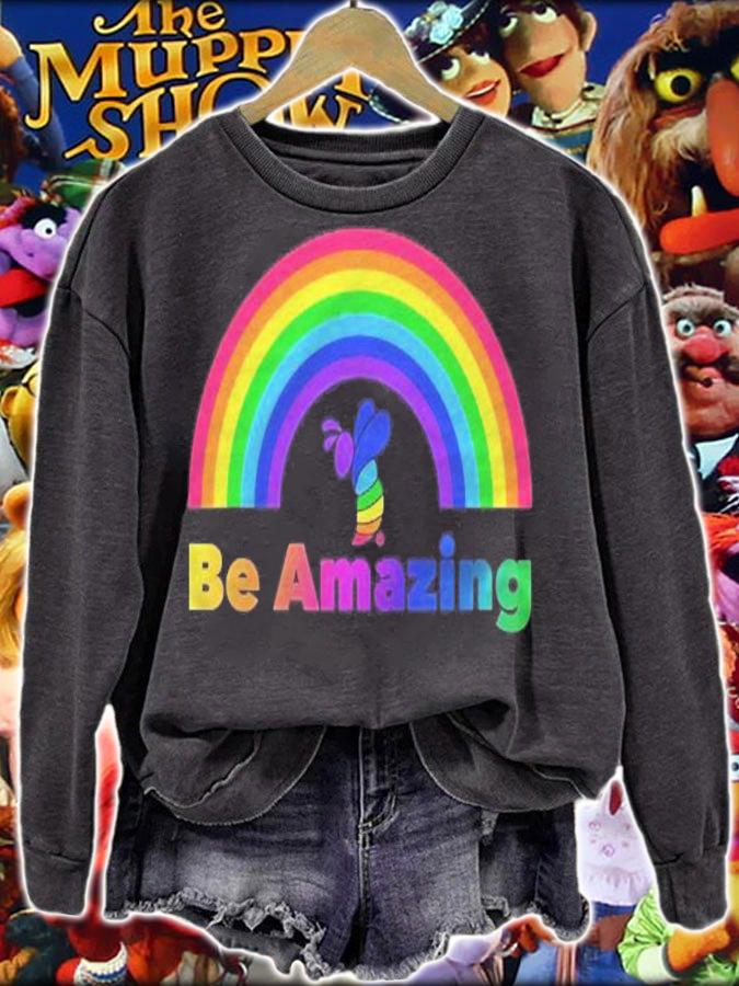 Be Amazing Word Art Rainbow Colorful Bee T-shirt t-shirt