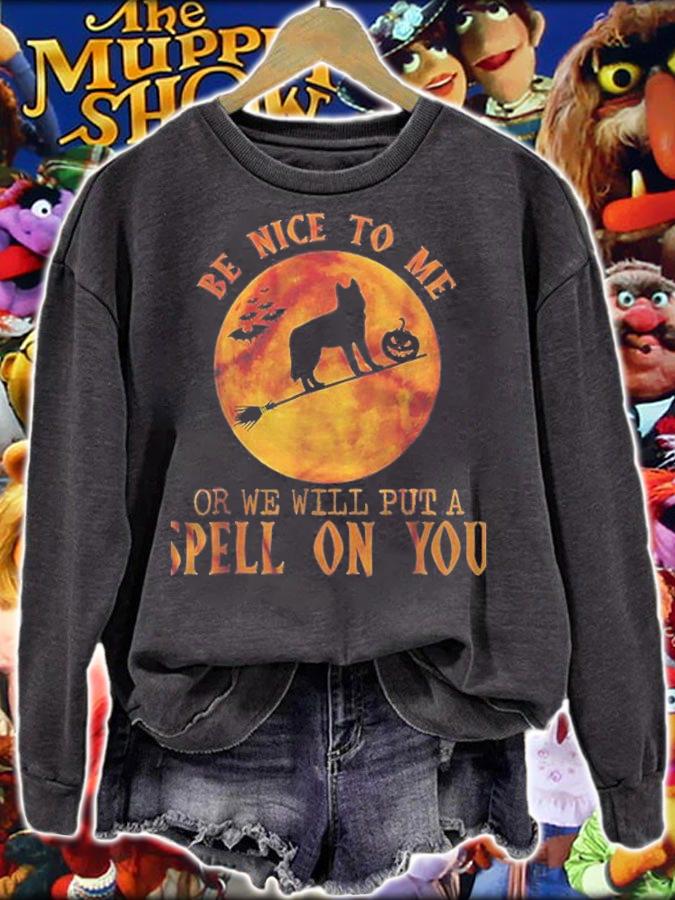 Be Nice To Me Or We Will Put A Spell On You Australian Cattle Dog Halloween Shirt t-shirt