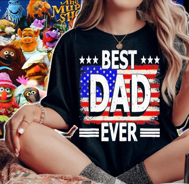 Best Dad Ever US American Flag Fathers Day Shirt t-shirt