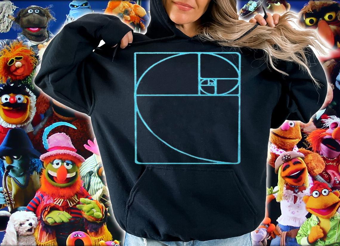 Blue Fibonacci Sequence Golden Ratio Spiral Distressed t-shirt
