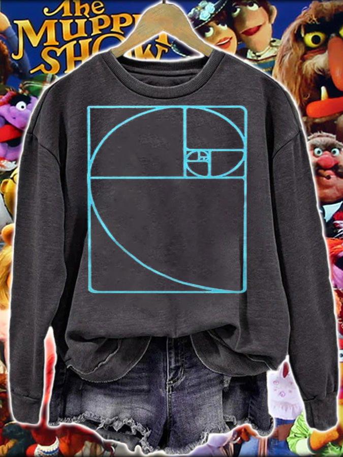 Blue Fibonacci Sequence Golden Ratio Spiral Distressed t-shirt