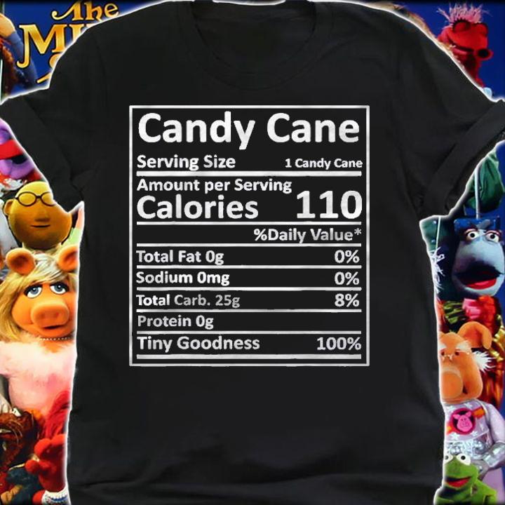 Candy Cane Nutrition Thanksgiving Food Facts Xmas Shirt t-shirt