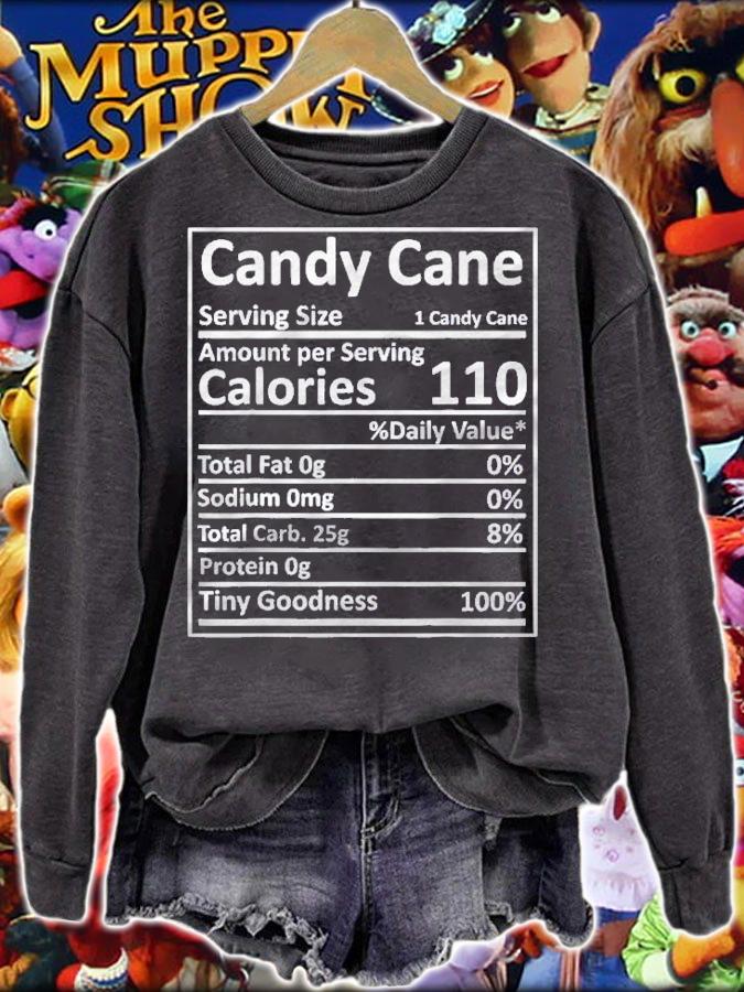 Candy Cane Nutrition Thanksgiving Food Facts Xmas Shirt t-shirt