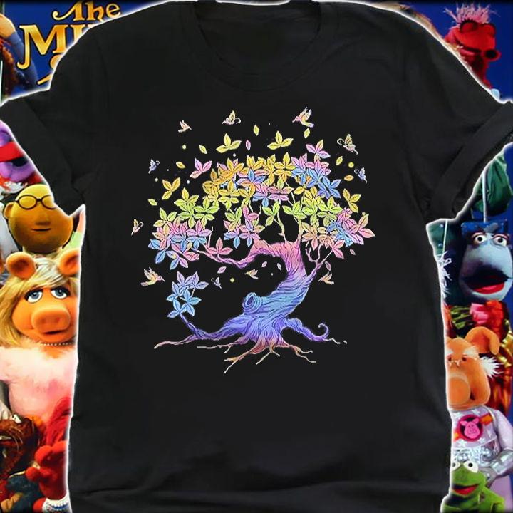 Colorful Life Is Really Good Tree Of Life Tree Art Butterfly Shirt t-shirt