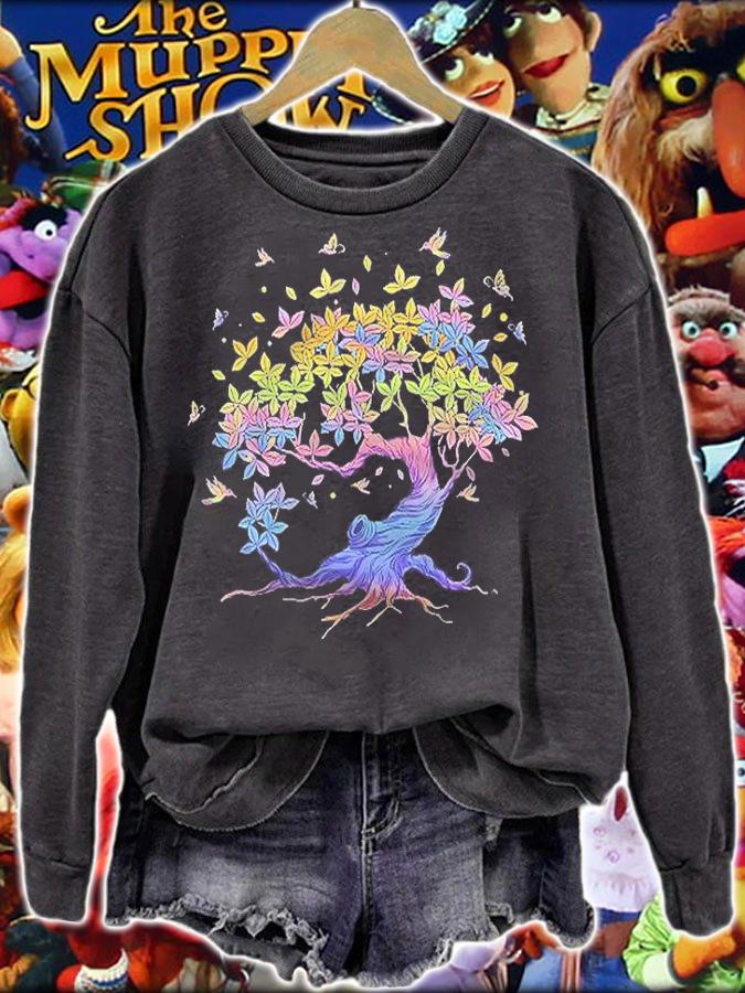 Colorful Life Is Really Good Tree Of Life Tree Art Butterfly Shirt t-shirt
