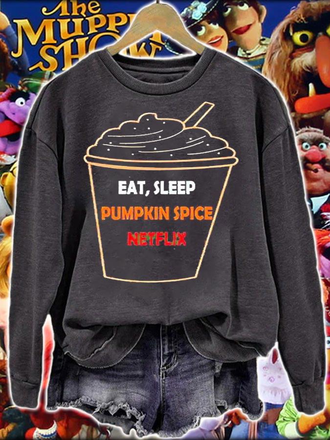 Eat sleep Pumpkin spice Netflix T-shirt t-shirt