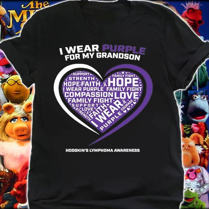 I Wear Purple For My Grandson T-Shirt t-shirt