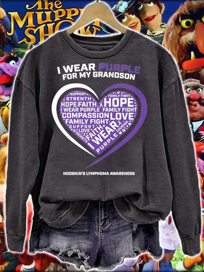I Wear Purple For My Grandson T-Shirt t-shirt