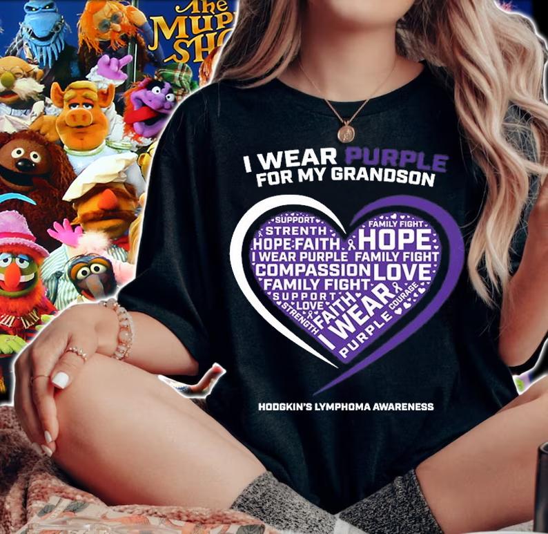I Wear Purple For My Grandson T-Shirt t-shirt