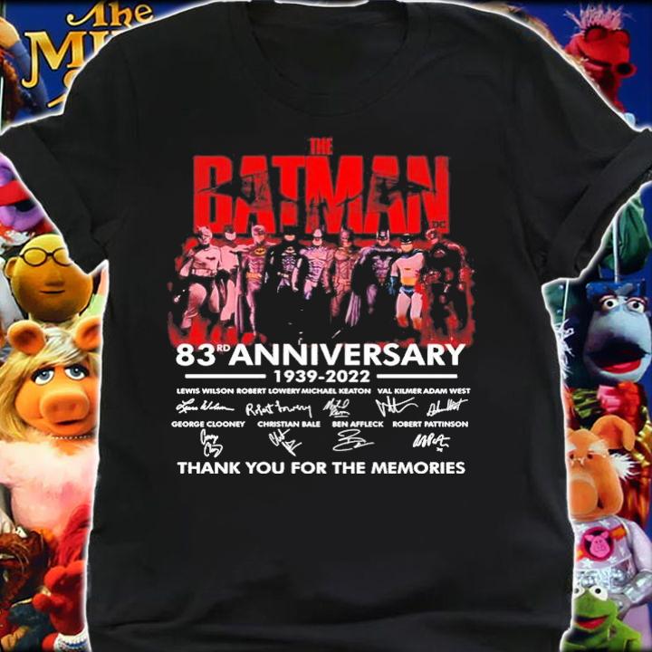 The Batman 83rd Anniversary 1939-2022 Signatures Thank You For The Memories Shirt t-shirt