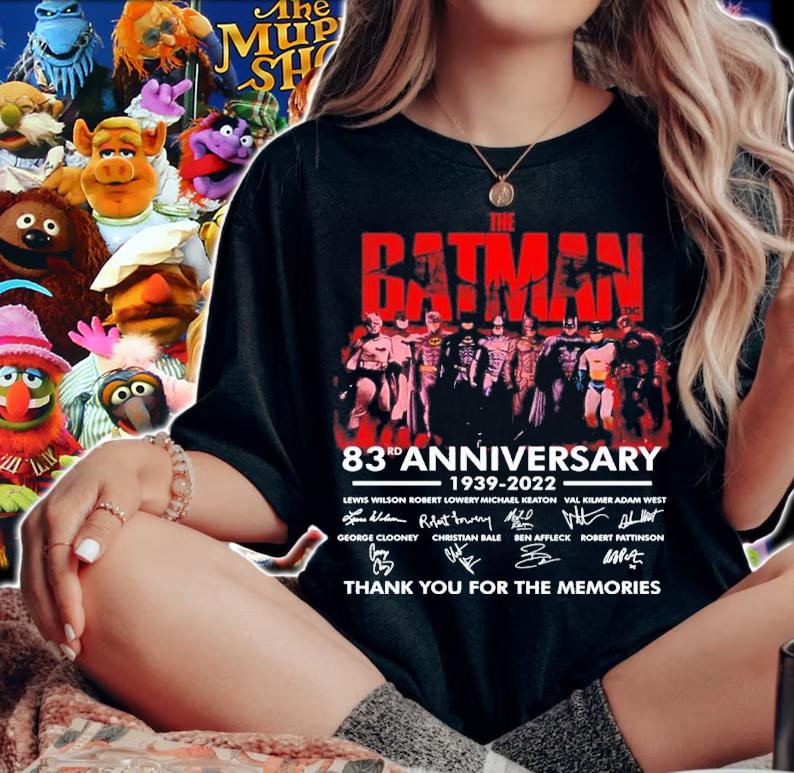 The Batman 83rd Anniversary 1939-2022 Signatures Thank You For The Memories Shirt t-shirt