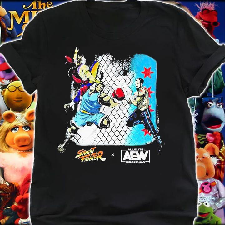 WWE Cm Punk Street Fighter x AEW New York comic T-shirt t-shirt