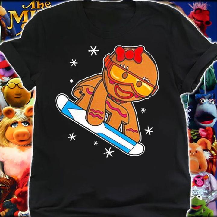 Christmas Snowboarding Gingerbread Girl T-Shirt t-shirt shirt
