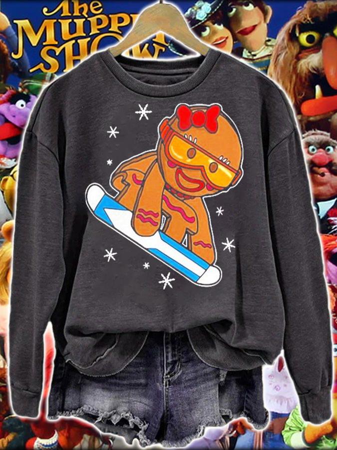Christmas Snowboarding Gingerbread Girl T-Shirt t-shirt sweatshirt
