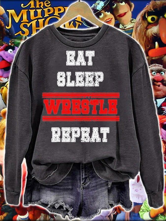 Eat Sleep Wrestle Repeat T-Shirt t-shirt