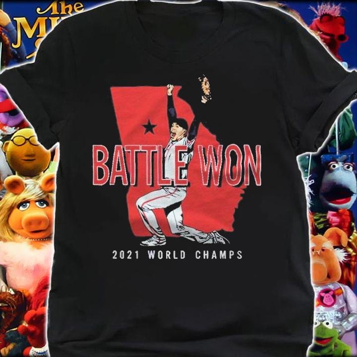 Freddie Freeman Battle Won 2021 World Champs T-shirt t-shirt shirt