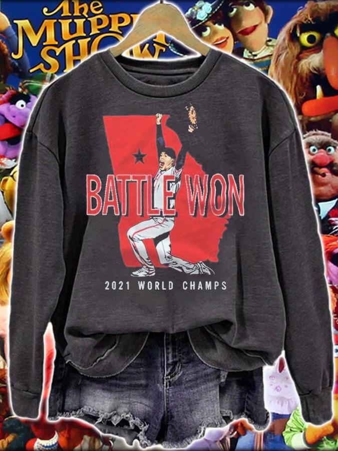Freddie Freeman Battle Won 2021 World Champs T-shirt t-shirt sweatshirt