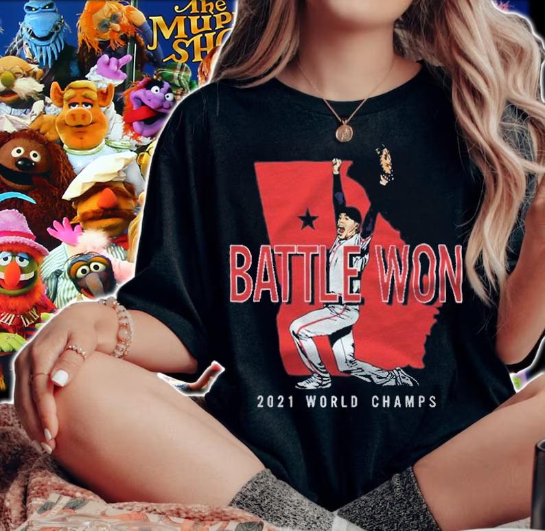 Freddie Freeman Battle Won 2021 World Champs T-shirt t-shirt woman shirt