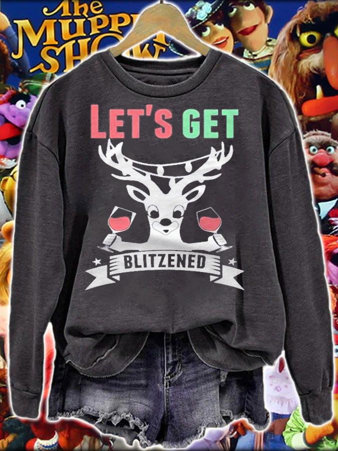 Lets Get Blitzened Reindeer Drinking Beer Christmas Shirt t-shirt