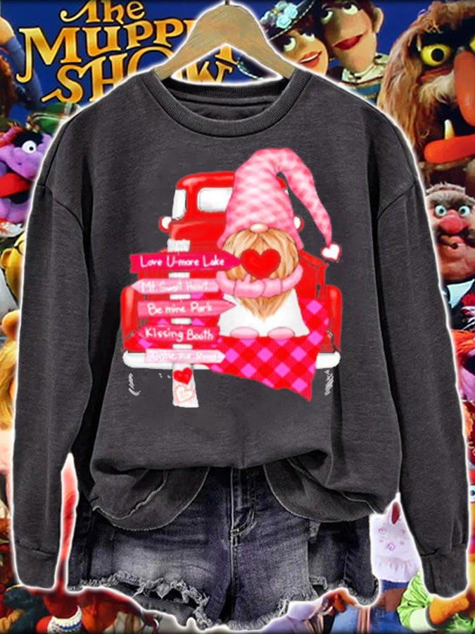 Valentine Vintage Red Truck Gnomes You And Me Valentines Day T-Shirt t-shirt sweatshirt