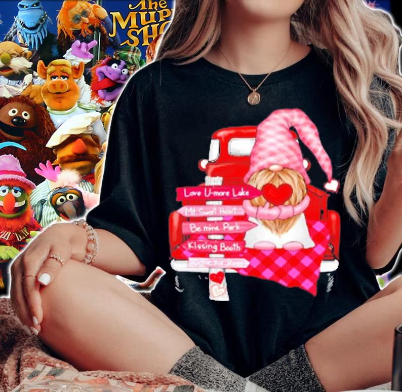 Valentine Vintage Red Truck Gnomes You And Me Valentines Day T-Shirt t-shirt woman shirt