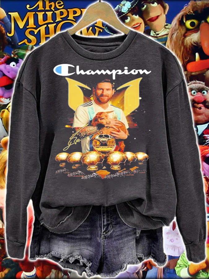 Champion Lionel Messi Golden Ball 7 Signatures Shirt t-shirt