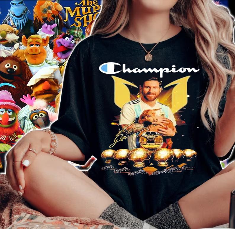 Champion Lionel Messi Golden Ball 7 Signatures Shirt t-shirt
