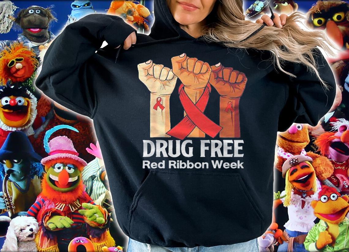 Hand In October We Wear Red Ribbon Week Awareness 2021 Ver2 Shirt t-shirt