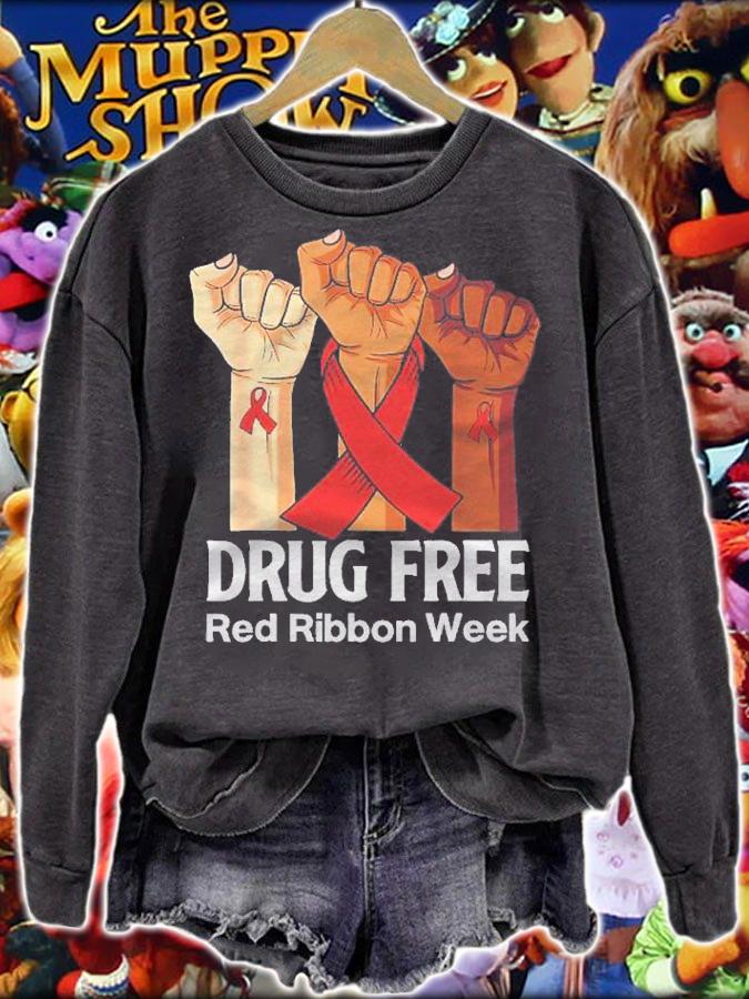 Hand In October We Wear Red Ribbon Week Awareness 2021 Ver2 Shirt t-shirt