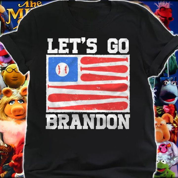 Lets Go Brandon Baseball Bat Us Flag Funny Gift Idea Shirt t-shirt