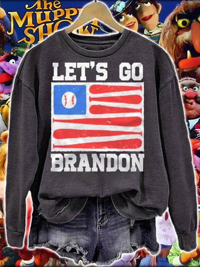 Lets Go Brandon Baseball Bat Us Flag Funny Gift Idea Shirt t-shirt