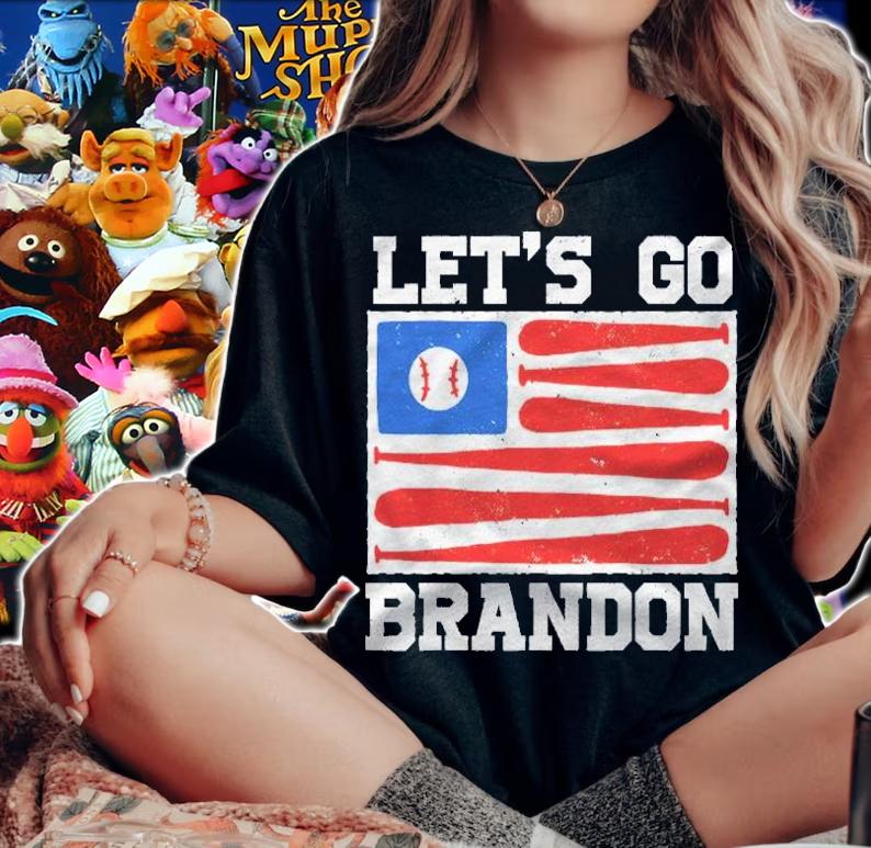 Lets Go Brandon Baseball Bat Us Flag Funny Gift Idea Shirt t-shirt