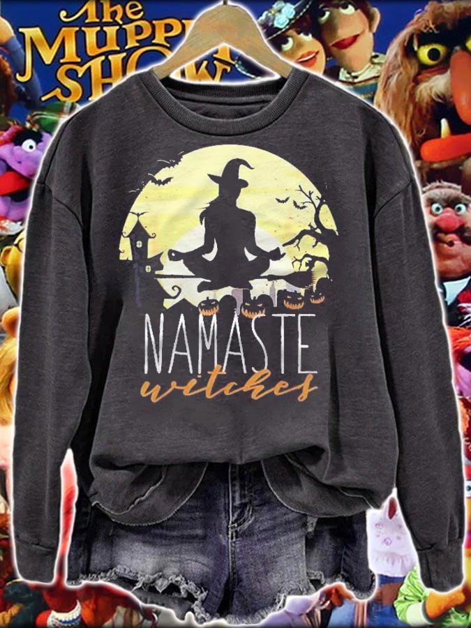 Namaste Witches Halloween Funny Yoga Witch Meme Shirt t-shirt