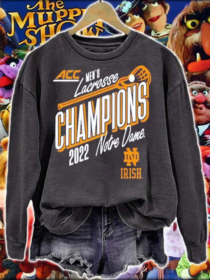 Notre Dame Fighting Irish Navy 2022 ACC Men's Lacrosse Conference Champions shirt t-shirt sweatshirt