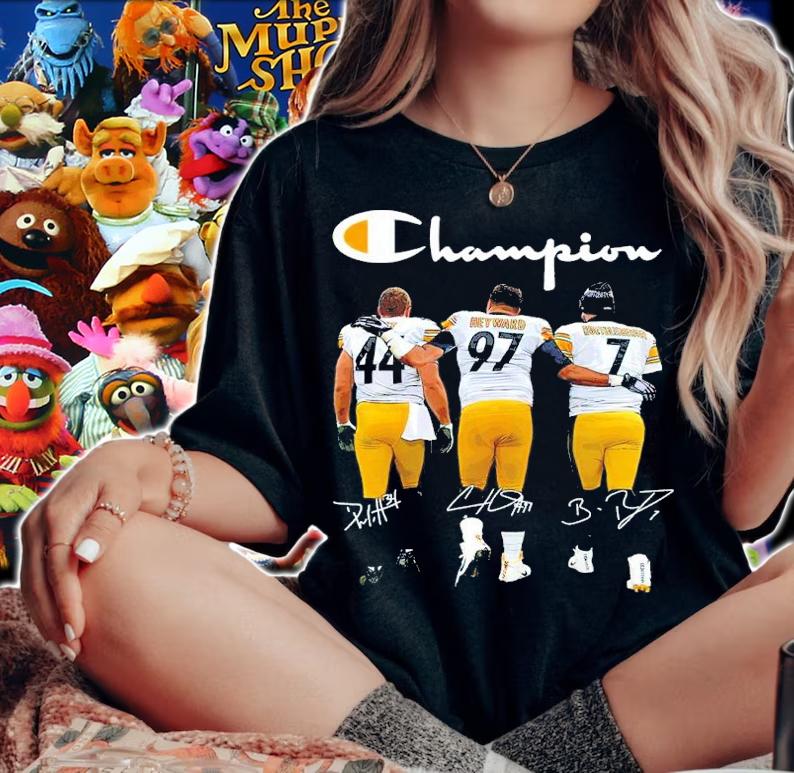 Steelers Champion Derek Watt Vs Cameron Heyward And Ben Roethlisberger Signatures Shirt t-shirt woman shirt