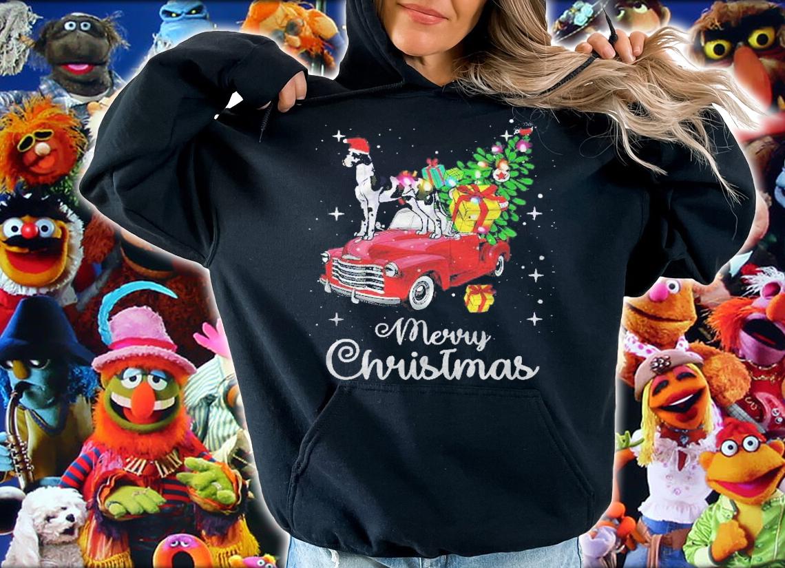 Great Dane Rides Red Truck Christmas Pajama Shirt t-shirt