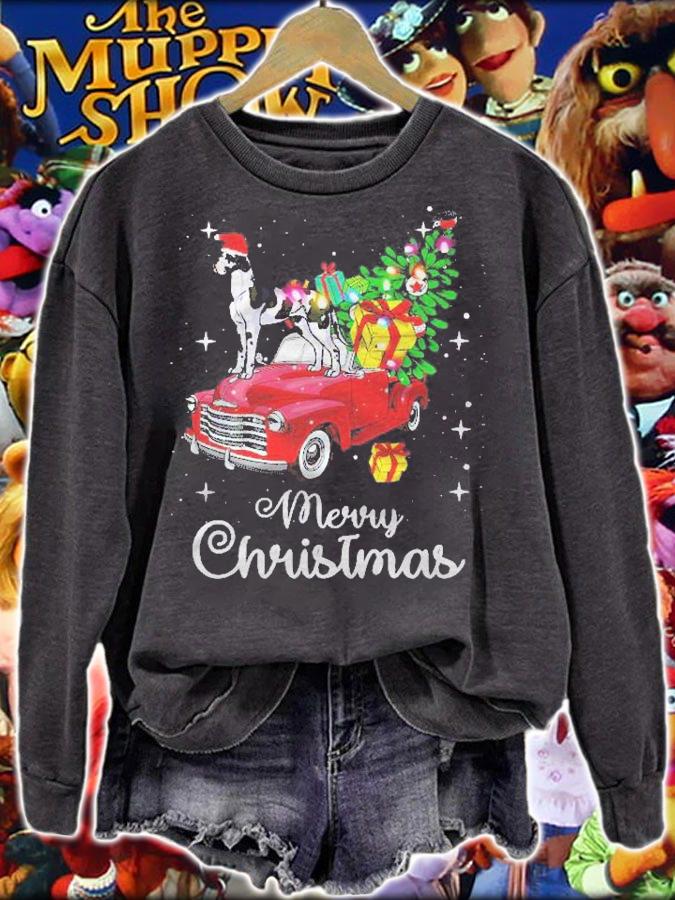 Great Dane Rides Red Truck Christmas Pajama Shirt t-shirt