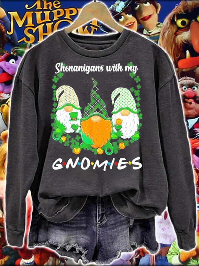St Patrick's Day Shenanigans With My Gnomies Irish Shamrock Shirt t-shirt sweatshirt