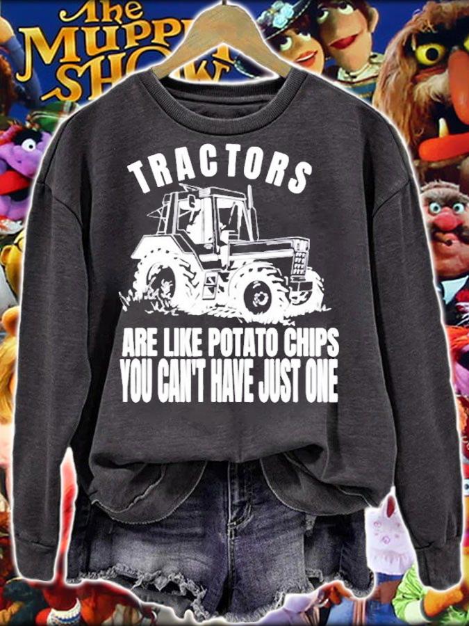 Tractors Are Like Potato Chips Funny Tractor T-Shirt t-shirt sweatshirt