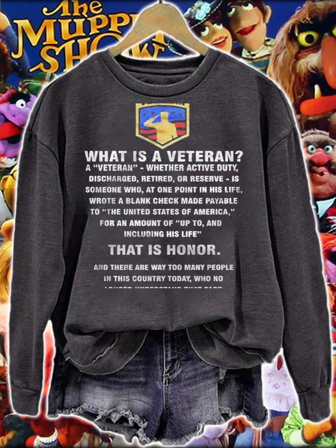 What Is A Veteran A Veteran Whether Active Duty Discharged Retired Or Reserve  Front Version Shirt t-shirt sweatshirt