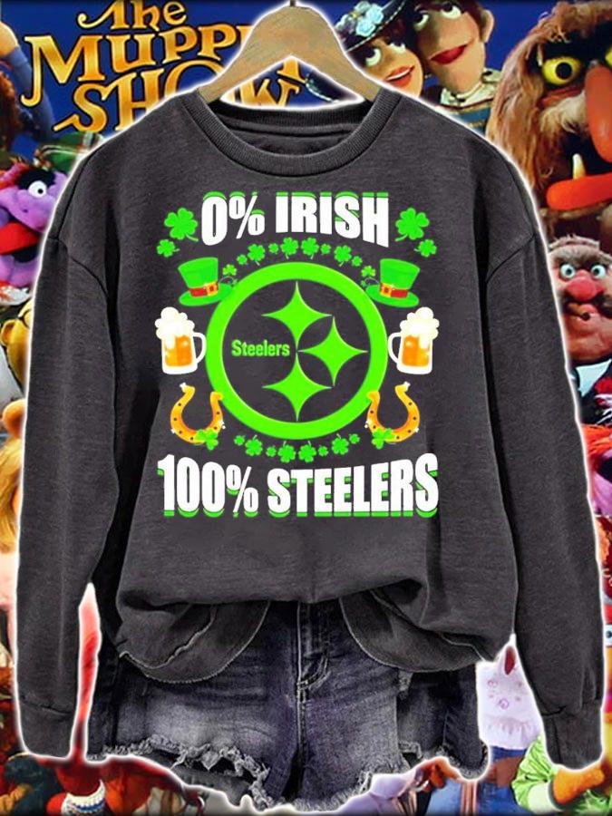 St Patrick's Day 0% Irish 100% Pittsburgh Steelers Shirt t-shirt sweatshirt